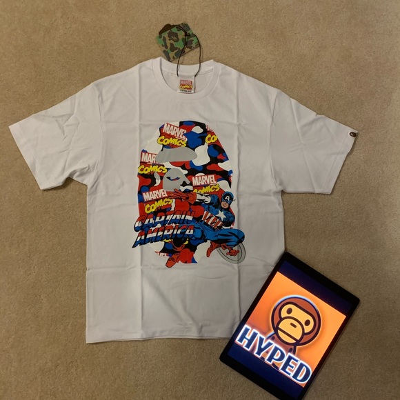 Bape A Bathing Ape Captain America Tee - Picture 1 of 6